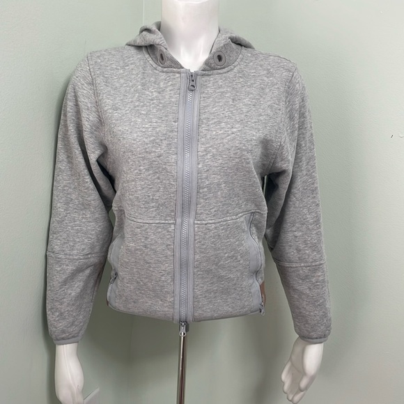 Adidas by Stella McCartney gray zipper front sweatshirt jacket with hood size XS - Picture 1 of 7